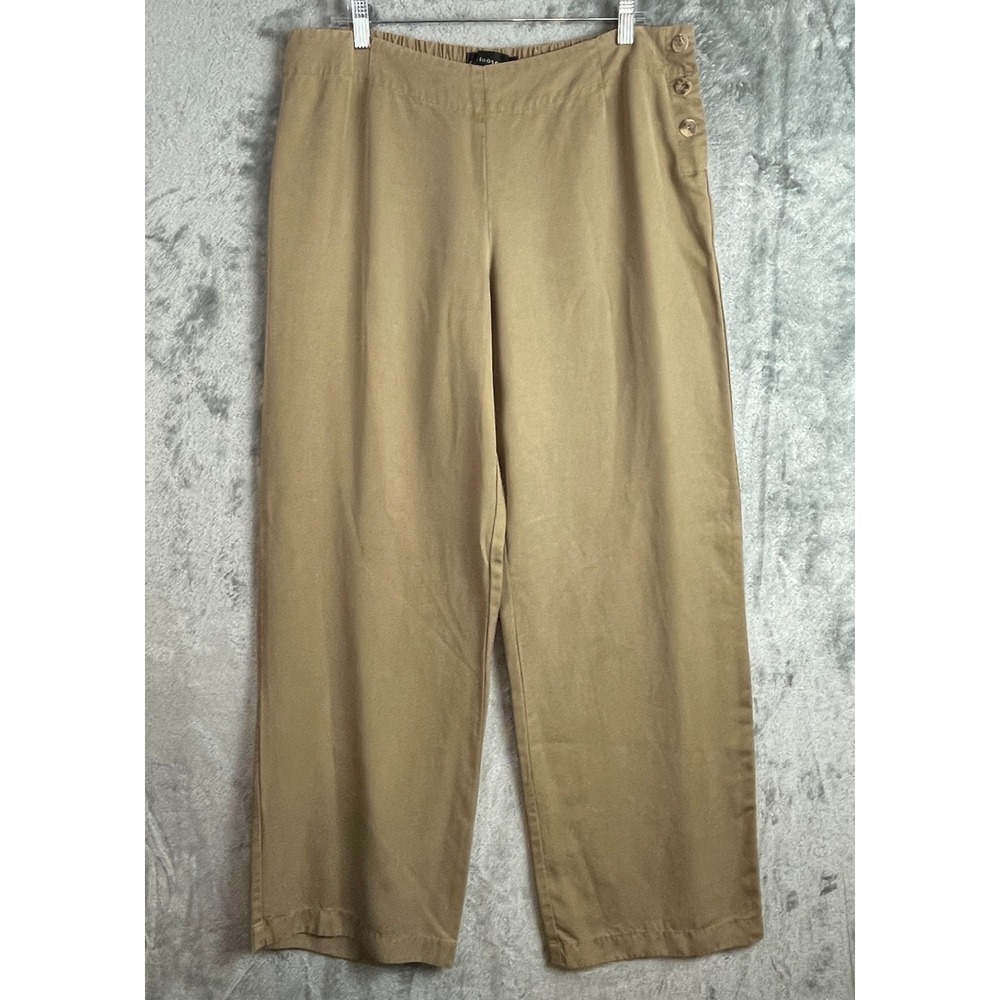CUT LOOSE Pants Womens Size XL Tan Tencel Wide Leg Quiet‎ Luxury Vintage USA